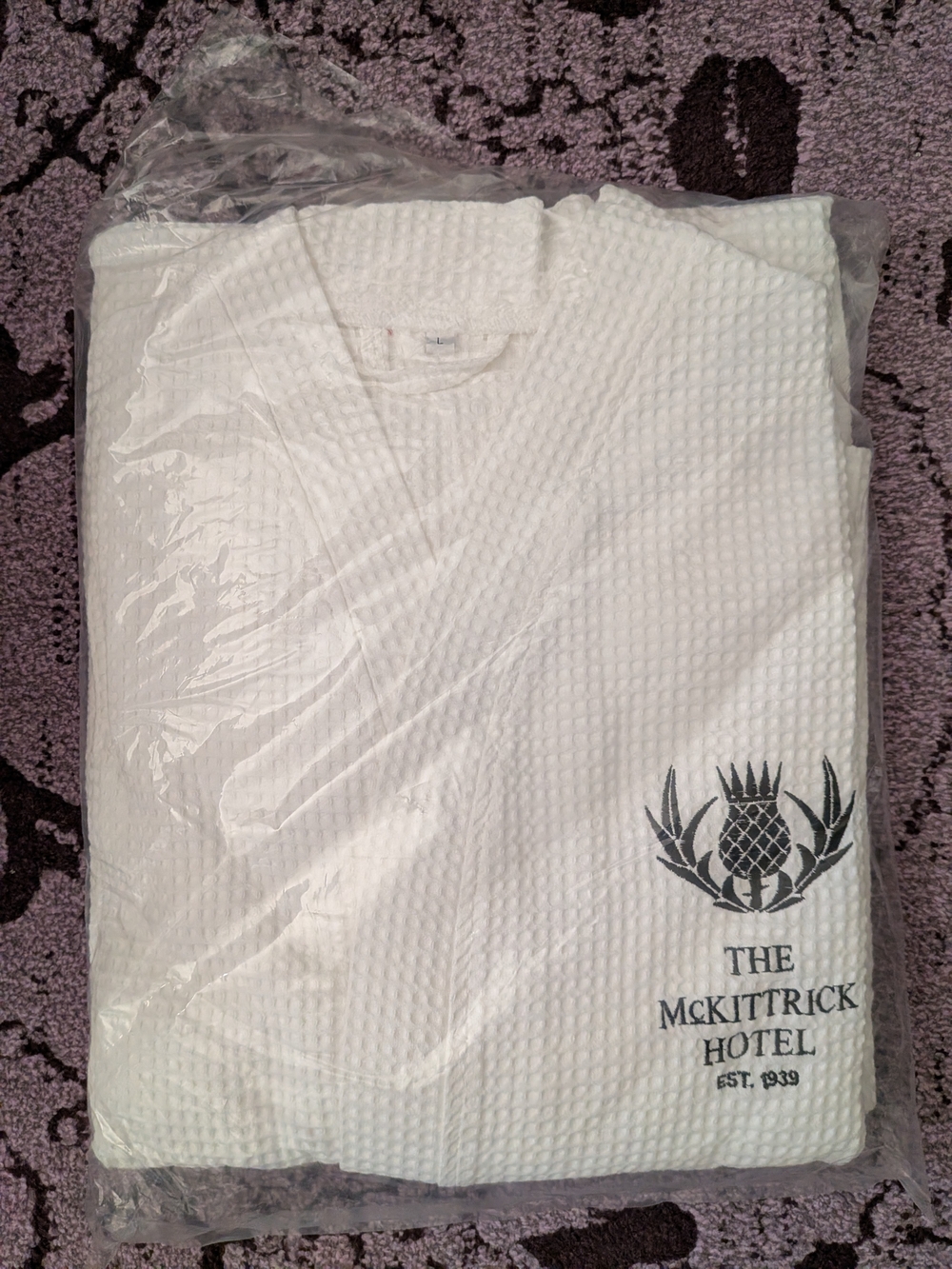 Men's White Waffle-Knit Shirt